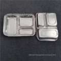 Environmentally friendly lunch box Disposable lunch box One-time packaging three-grid lunch box